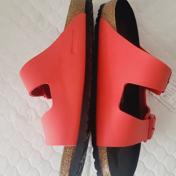 NWT Birkenstock Arizona Split Birko-Flor  Black Poppy Red Sandals Mens EU44 US11 main image 12